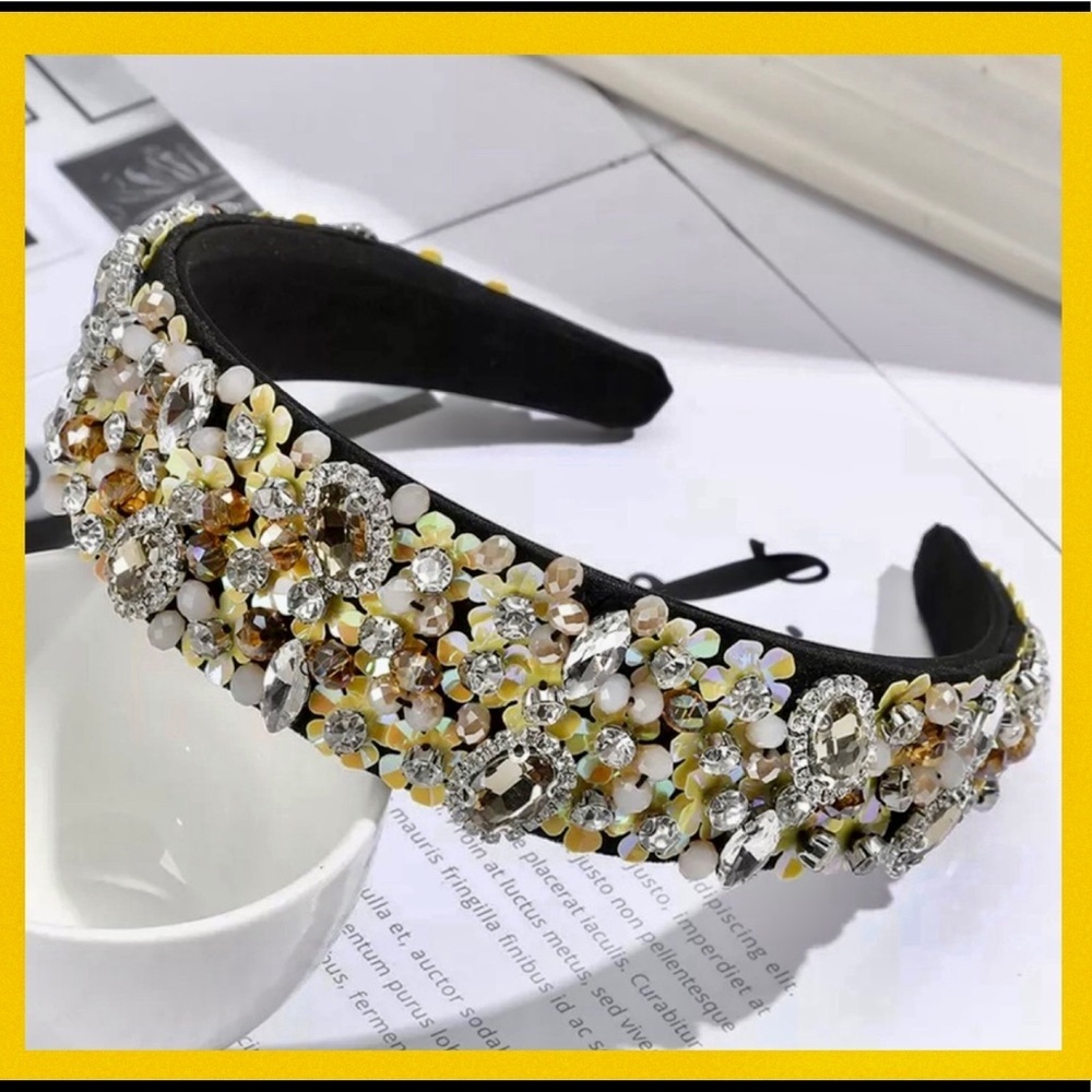 Super Elegant Yellow Headband to Enhance your Casual or Night Our Hair look